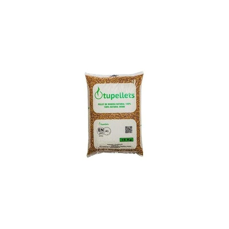 

15 Kg Pellet de madera natural 100% para calefacción. Uso Práctico, Conveniente y Eficiente.