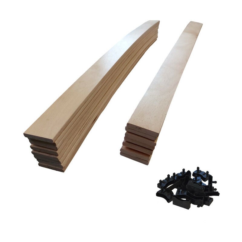 15 lattes + embouts - 680x48x8 mm - pour sommier / bz / clic clac