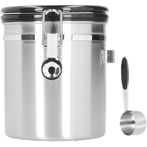 1,5-Liter-Aufbewahrungsbehälter aus Edelstahl 304, luftdicht, für Kaffee und Tee, inklusive Löffel