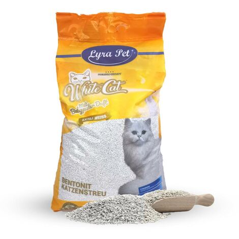 15 Liter Lyra Pet® White Cat® Katzenstreu Bentonit mit Babypuderduft