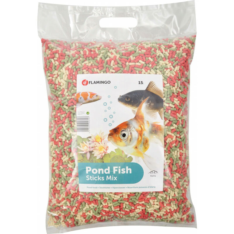 

15 litros, Comida para peces de estanque, STICKS - 1,2 KG