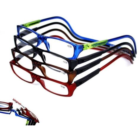 +1.5 Lunettes de lecture magnétiques bicolores (4 paires)
