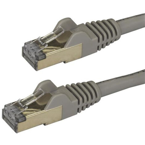 1.5 M CAT6A CABLE - GREY - SNAGLESS - SHIELDED COPPER WIRE