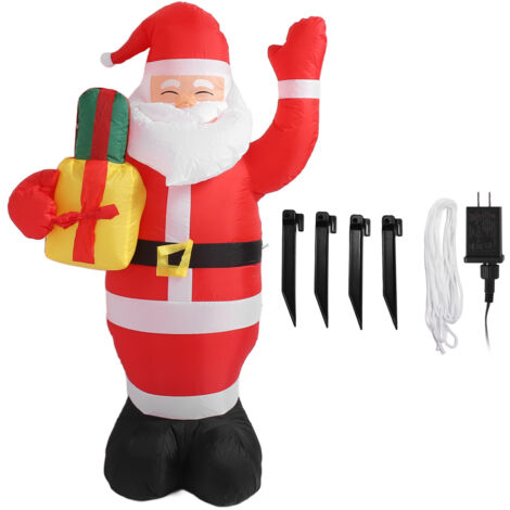 1,5 m großer, beleuchteter, aufblasbarer Weihnachtsmann für die Gartendekoration – Dekorative Girlande für Weihnachtsfeiern – 100–240 V US-Stecker