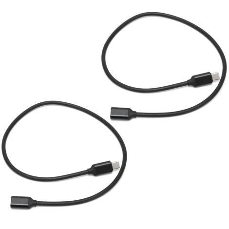 1,5 m langes schwarzes USB-C PD-Kabel (Stecker/Buchse) – 2er-Pack