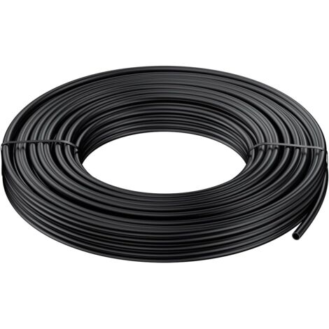 15 m Tubing d'irrigation goutte à goutte, 4-6 mm Tuyau de distribution pour système d'irrigation, Ligne en PE Micro noir, Rouleau pour arrosage de jardin, Pièce d'irrigation