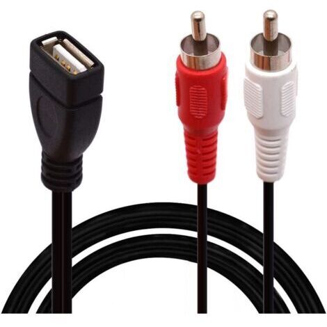 1,5 m USB-auf-Cinch-Kabel – USB-A 2.0-Buchse auf 2 Cinch-Stecker – AV-Audio-/Video-Splitter – Maximale Signalübertragung