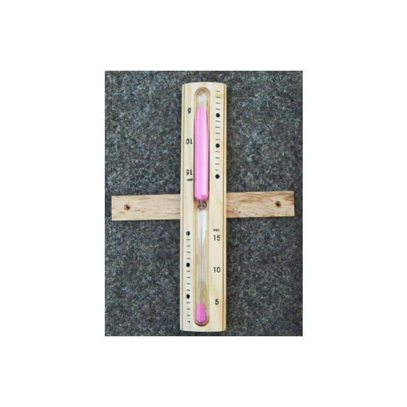 Mimiy - 15 Minutes Sauna Sand Clock Wooden Wall-Mounted Sand Hourglass with Pink Sands