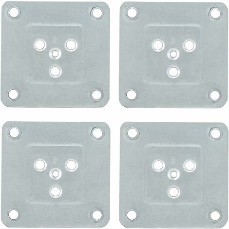 1,5 mm d'épaisseur Lot de 2 plaques de montage pour pieds de meubles, plaques de fixation pour pieds de canapé de résistance industrielle avec vis, renforcent les faibles réparations de meubles endomm