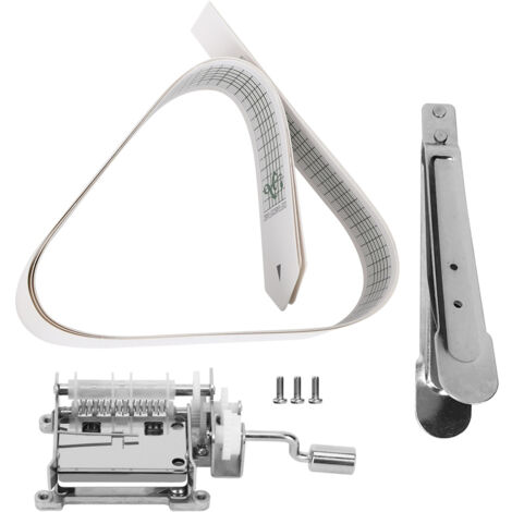 15 Note Hand Crank Movement with 3Pcs Blank Paper Tape and Hole Puncher for DIY Music Box Parts