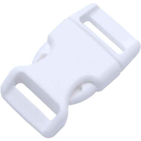 15 Pack Plastic Buckles for Backpack Straps, Paracord Bracelets, etc. 15mm white