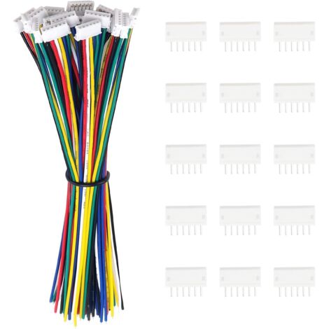 15 Paires JST 1.5 ZH 6 Pin Connecteur, Micro JST ZH 1.5 6-Broches Connecteur Plug Mâle avec Câble de 150mm 26AWG et Femelle