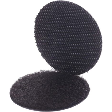 15 pastilles velcro autocollantes noires 5 cm, attaches en nylon pour bureau et école à domicile