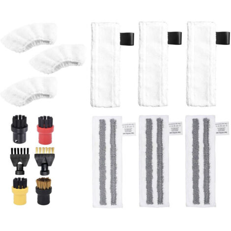 15 Pcs Accessoires pour Karcher Nettoyeur Vapeur SC1 SC2 SC3 SC4 SC5, Pieces Detachees Brosse et Chiffons pour Karcher Nettoyeur Vapeur Sol