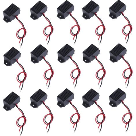 15 Pcs DC 3V 5V 9V 12V 100 dbéLectronique Alarme Buzzer SystèMe D'Alarme Buzzer Electronic Sonore pour Circuits Physiques, Noir