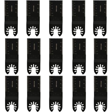 15 Pcs Lame Outil Multifonction, 34mm Lame Scie Oscillante, Lame de Scie Oscillante Multifonctions Universelle pour Outils Multifonction Oscillants Bois Plastique Accessoires