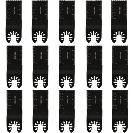 15 Pcs Lame Outil Multifonction, 34mm Lame Scie Oscillante, Lame de Scie Oscillante Multifonctions Universelle pour Outils Multifonction Oscillants Bois Plastique Accessoires