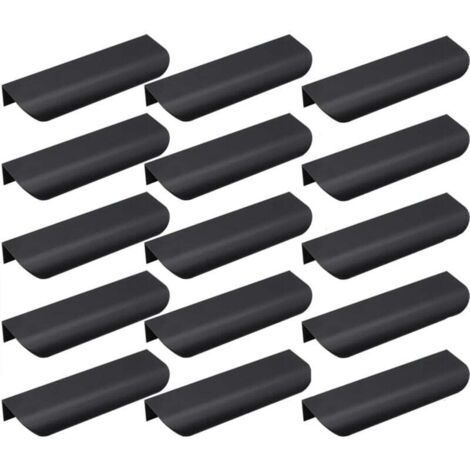 15 pcs Poignée d’Armoire, Invisible Poignées Meuble Tiroir, Poignées de porte Dissimulées Poignée Encastrée Affleurante Pour tiroirs portes d'armoires,Commode, Distance du Trou-96mm