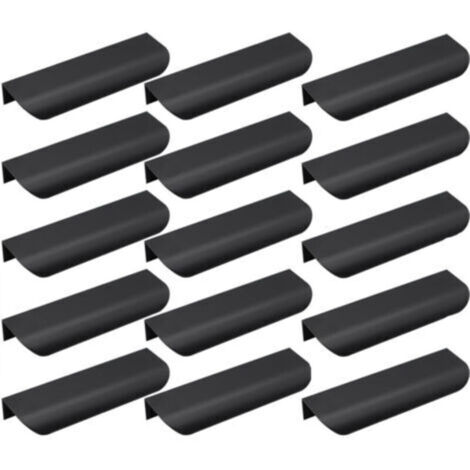 15 pcs Poignée d’Armoire, Invisible Poignées Meuble Tiroir, Poignées de porte Dissimulées Poignée Encastrée Affleurante Pour tiroirs portes d'armoires,Commode, Distance du Trou-96mm