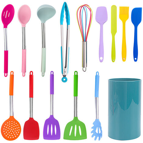 22Pcs Silicone Cooking Utensils Set, Heat Resistant Silicone Kitchen  Spatulas Set With Holder, Cooking Gadgets Tools Set For Nonstick Cookware, Dishwasher  Safe(Pink)