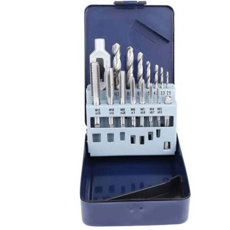 15 Pcs Taper La Clé à Tarauder Tarauds Jeu De Forets Hélicoïdaux Acier Allié Traitement Des Métaux Outils De Filetage Avec Boîte De Rangement