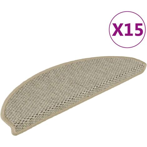 15 pcs Tapis d'escalier autocollants, Tapis de marches, Marchettes D'escalier 65x21x4 cm Gris MKS82615