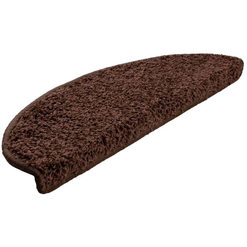 vidaxl - 15 pcs tapis d'escalier marron 65 x 25 cm