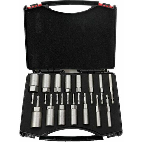 15 Pcs Tournevis Ecrou Électrique Jeu De Forets 5.5-19mm En Acier Au Chrome Vanadium Jeu De Forets Hexagonaux Forets Électriques Jeu De Clés À Vis Avec Étuis
