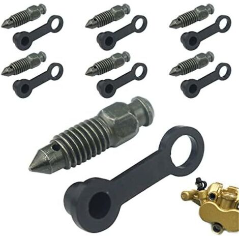 15 Pcs Vis Purge D'étrier Frein, Alliage Zinc Creuses avec Mamelon Capuchon Anti-Poussière pour Moto Vélo (M8 x 1.25 mm, Vert Militaire) -