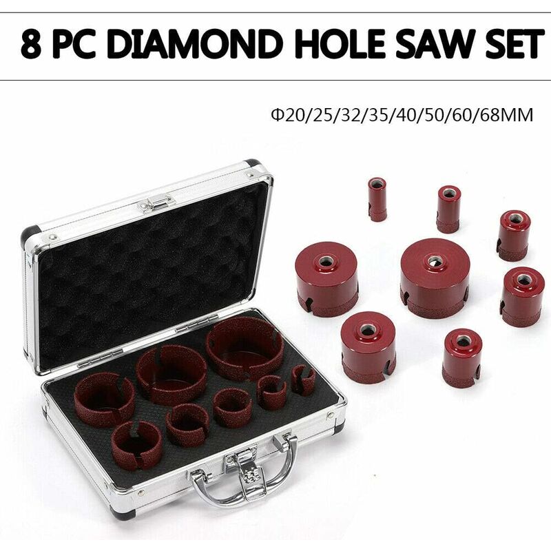 M14 Diamond Drill Bit Tile Drill Set for Angle Grinder - Dry Drill Bit, Hole Saw, Hole Drill Bit for Porcelain Stoneware, Hard Tiles, Granite