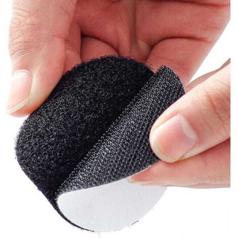 15 pezzi di striscia autoadesiva nera antigraffio bifacciale, biadesivo extra forte, rotonda (5 x 5 cm)