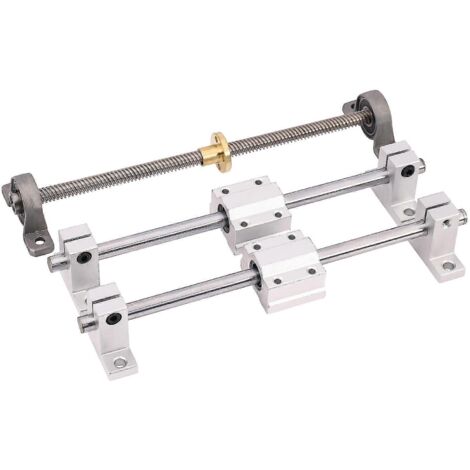 15 pièces 200 mm Palier de guidage d'axe optique, tige de guidage en aluminium, douille de glissement pour vis-mère, axe de 200 mm