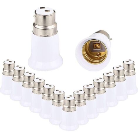 15 Pièces Adaptateur de Douille B22 vers E27, Convertisseur de Base de Lampe, Adaptateur Douille Ampoule pour Ampoules LED et A
