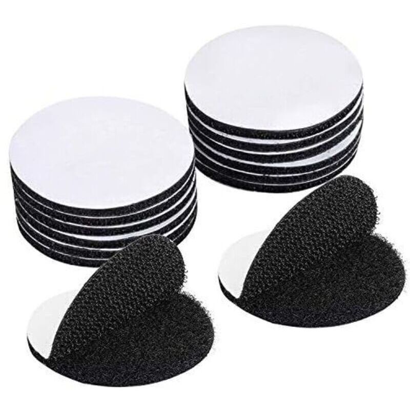 15 Pieces Black Scratch Double Sided Sticker, Self-Adhesive Strip, Extra Strong Double Sided Adhesive, Round (5 x 5cm).