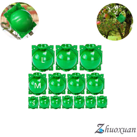 15 Pièces Boîte d'Enracinement de Plante Balle de Propagation, Boîte de Greffage Boîte Boule de Propagation Haute Pression Dispositif D'enracinement des Plantes (L+M+S, Vert)