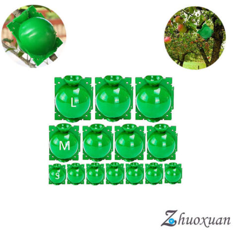 15 Pièces Boîte d'Enracinement de Plante Balle de Propagation, Boîte de Greffage Boîte Boule de Propagation Haute Pression Dispositif D'enracinement des Plantes (L+M+S, Vert)