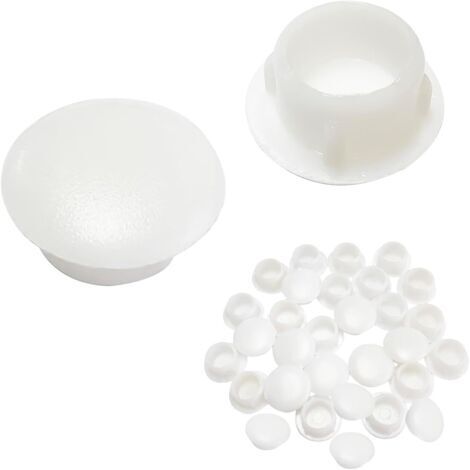 15 Pièces Caches Trou Rond, Bouchons en Plastique, Cache Trou Meuble Blanc, Cache Trou, Capuchon de Protection pour Trous de Perçage, 30MM