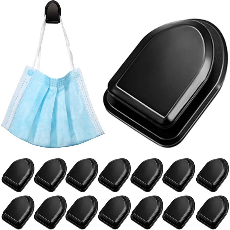 Linghhang - 15 Pieces Car Black Adhesive Hooks Multifunctional Vehicle Adhesive Hooks Hanging Car Storage Hooks for usb Flash Drive Cable Earphone