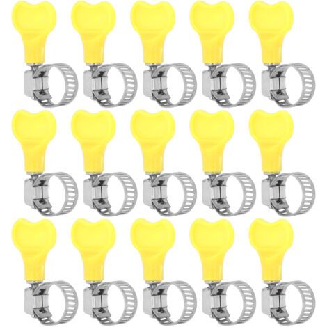 15 Pièces Collier de Serrage Inoxydable Réutilisable pour Tuyau avec Poignée de Réglage et Résistance à la Corrosion