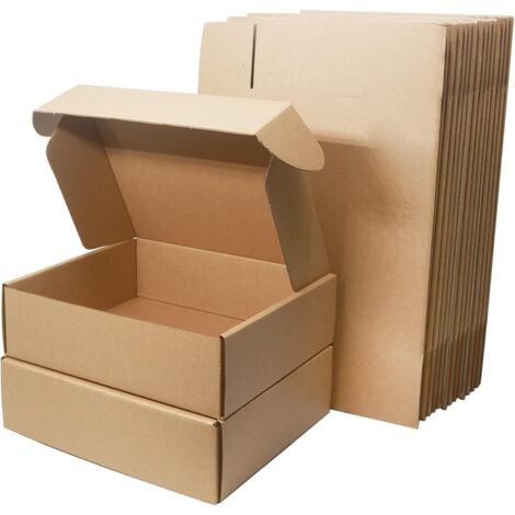 15 Pieces Corrugated Mailing Boxes, 250x200x70mm Small Parcel Boxes, Packing Post Boxes for Business, Shipping, Storage or Gift-