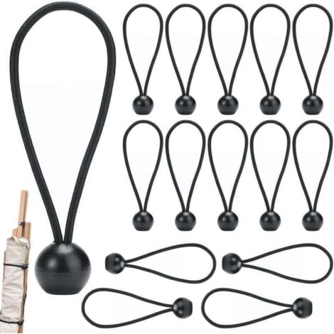15 Pieces Elastic Tarp Tensioners for Pool Tarps and Straps, Pool Tarp Tensioners, Trailer Tarp Elastic Cord, Elastic Cord for Tarps for Pavilions, Tarpaulins, Camping, Tents