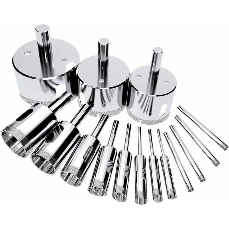 Vuszr - 15 pièces Foret Diamant Forets Scies Cloche Trou Scies Foret Diamant Trépan Diamant scie clocCarrelage pour Verre, Céramique, Porcelaine,