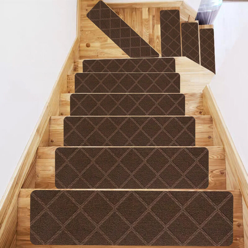 15 Pieces Indoor Non-Slip Stair Treads Sticky Surface 55cm20.3cm, suitable for older child dogs