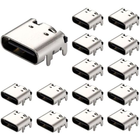 15 Pièces Prise USB-3.1 USB C, connecteur Femelle Type-c 16 Broches pour la Conception de PCB, Bricolage, Charge à Courant élevé-SMD, SMT