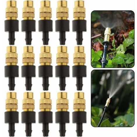 15 pièces pulvérisateur d'arrosage en laiton, buse de brumisation réglable pour jardinage.
