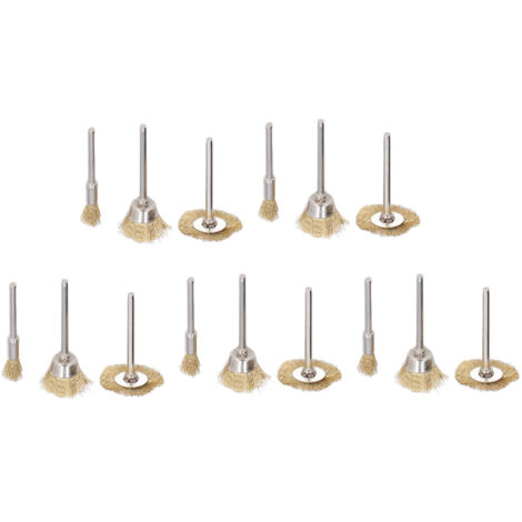 15 Pièces Roues à Fil Laiton pour Meulage Métal, Brosses en T et Bol pour Outil Rotatif
