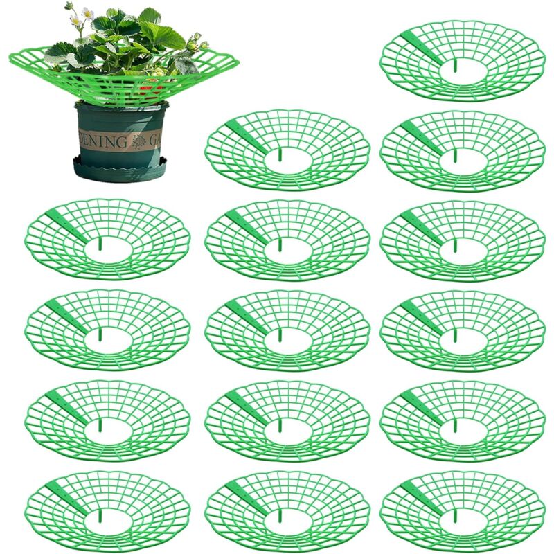 15 Pièces Support Fraisier, Plastique Amovible Supports pour Fraises Diamètre 30.6 cm Support de Culture de Fraises pour Fraise, Légume, Fleur,