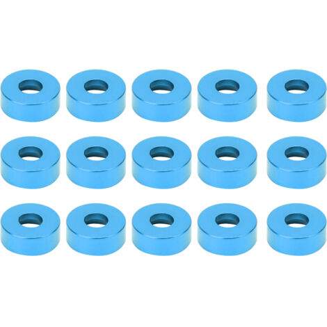 15 pièces Vis à tête fraisée M3 Rondelle Alliage d'Aluminium Goupille pour Modèles RC Bleu