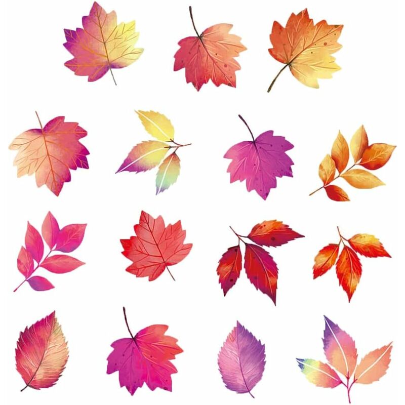 

15 Piezas Etiqueta Ventana de Acción Gracias, Pegatinas Ventana Otoño, PVC Patrón Creativo Hojas Arce Otoñal Pegatinas de Ventana para Bricolaje,