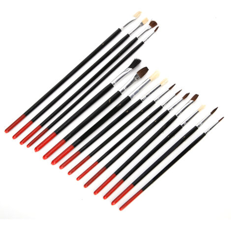 15 Pinceaux de Peinture pour Aquarelle, Gouache, Acrylique et Huile - Set de 15